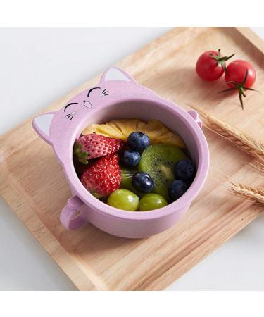 Kids Wheat Material Cat Cereal Bowl | Deep Dish Serving | Bpa Free | Non Toxic Material