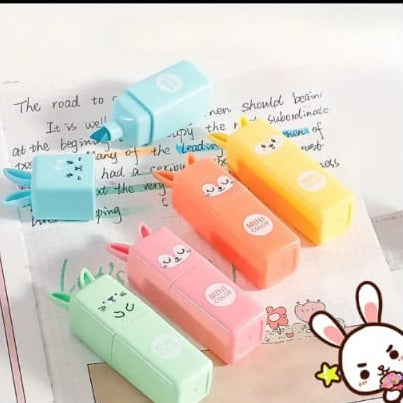 Pack Of 6 Bunny Highlighters With Free Organizer