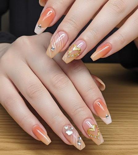 Merry Color Nails With Glue Stickers