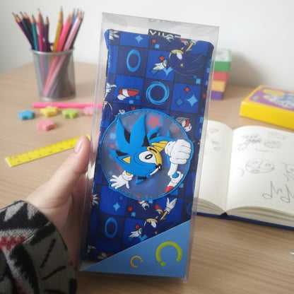 Sonic Stationery Pencil Pouch With Box Packing