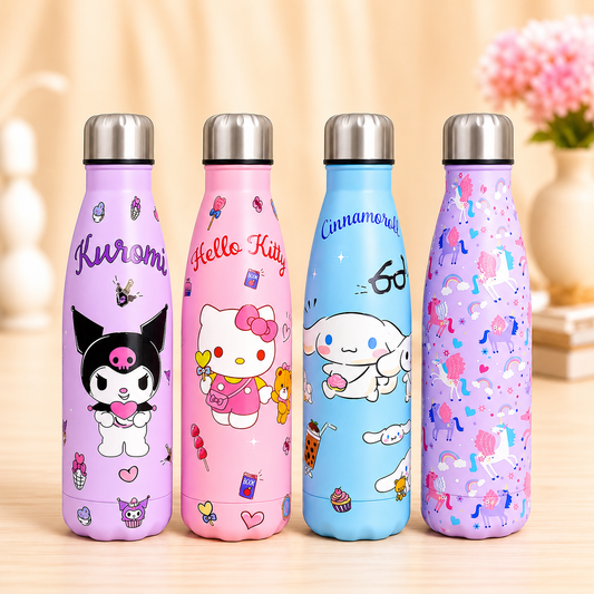 Premium Steel Character Water Bottles For Girls