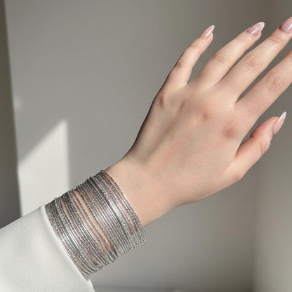 Gold & Silver Metal Shimmery Bangles | 3 Dozen