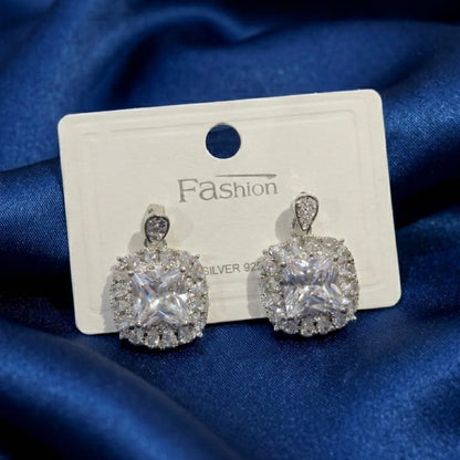 Gem Stone Sterling Silver Drop Earings