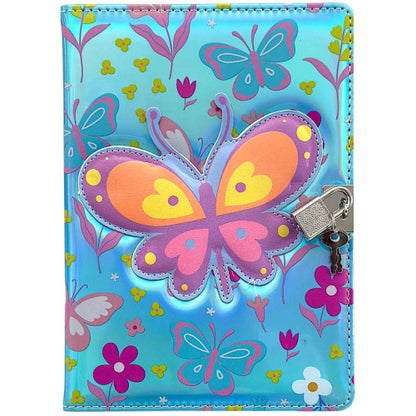 Butterfly Holographic Lock Diary