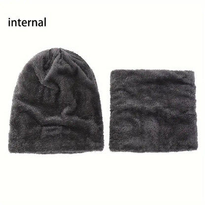 Beanie Cap Neck Warmer Beanie Full Set-2 Piece