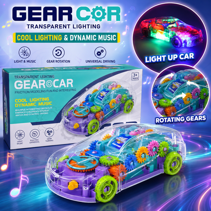 Concept Rotating Gear Transparent Car With Lights