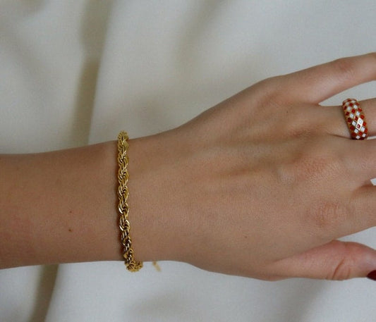 Gold Look Rope Chain Bracelet