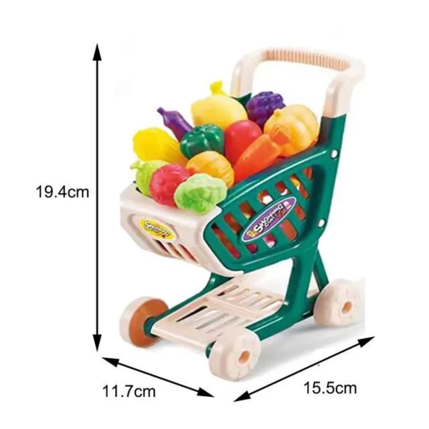 Kids 24 Pcs Supermarket Shopping Trolley Cart