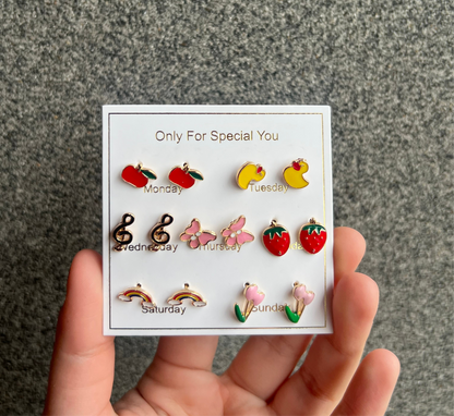 Pack Of Seven Trendy Cute Studs Earings