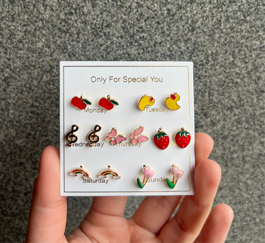 Pack Of Seven Trendy Cute Studs Earings