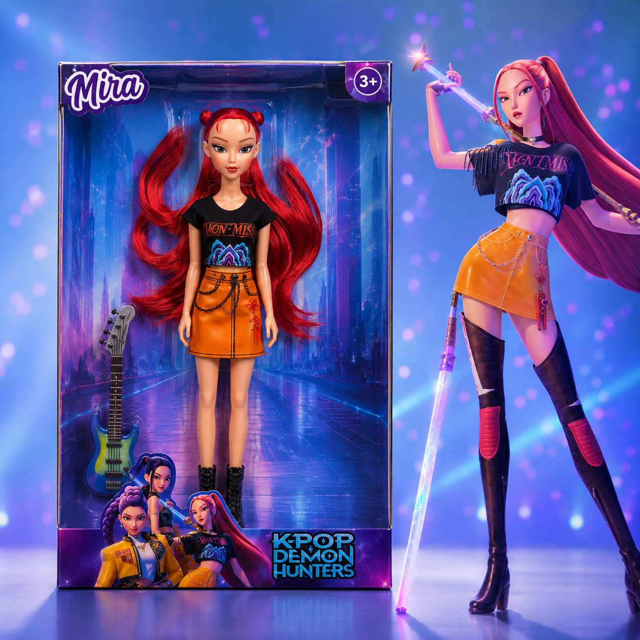 K-Pop Mira Bendable Big Size Figure Doll with Guitar