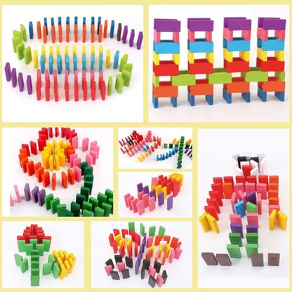 50 Pcs Wooden Domino Blocks | Learning & Stacking Toy for Kids