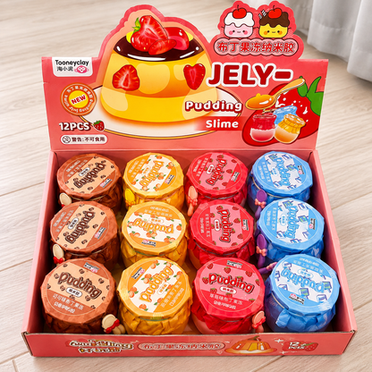 Scented Pudding Korean Slime in Jar | 4 Fruit Dessert Scents