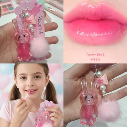 Bunny Cute Keychain Pink Lip Gloss | Kids Makeup