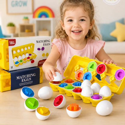 12 Eggs Color And Shape Matching | Educational Toy For Kids