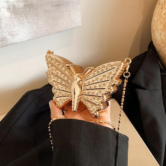 Butterfly Metal Bag | Purse | Clutch With Chain