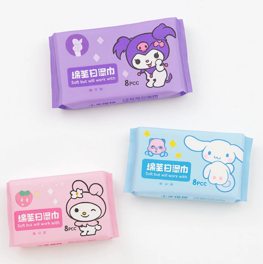 Sanrio Kuromi and Stitch Mini Wet Wipes For Boys and Girls