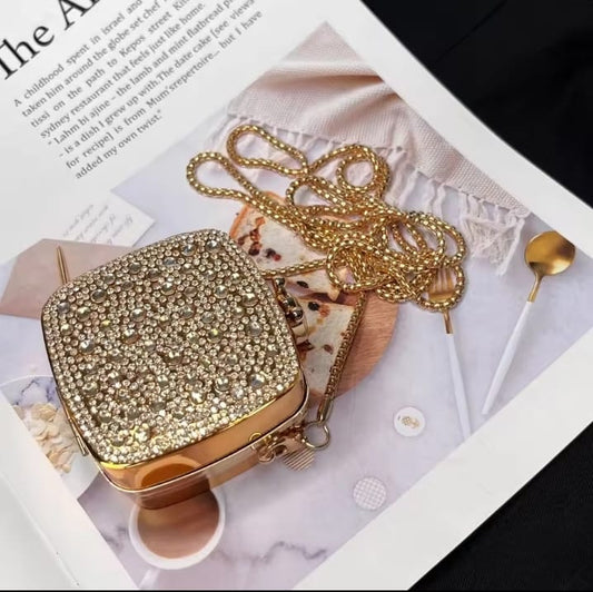 Diamonties Square Cross Body Clutch