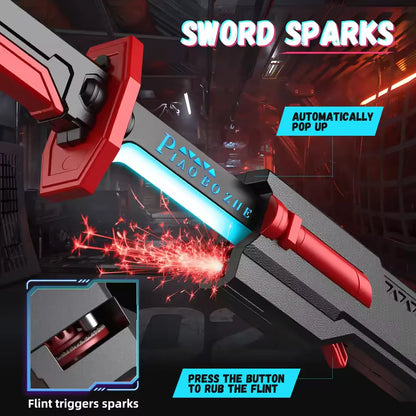 Sparkblade LED Sword with Smoke & Spark Effects – 7-Color Light Katana with Sound FX | Anime Cosplay Prop
