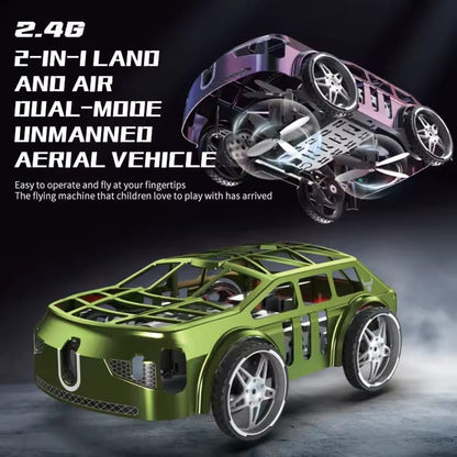 2-in-1 Land & Air Flying Remote Control Car | RC Car + Drone Combination for Kids