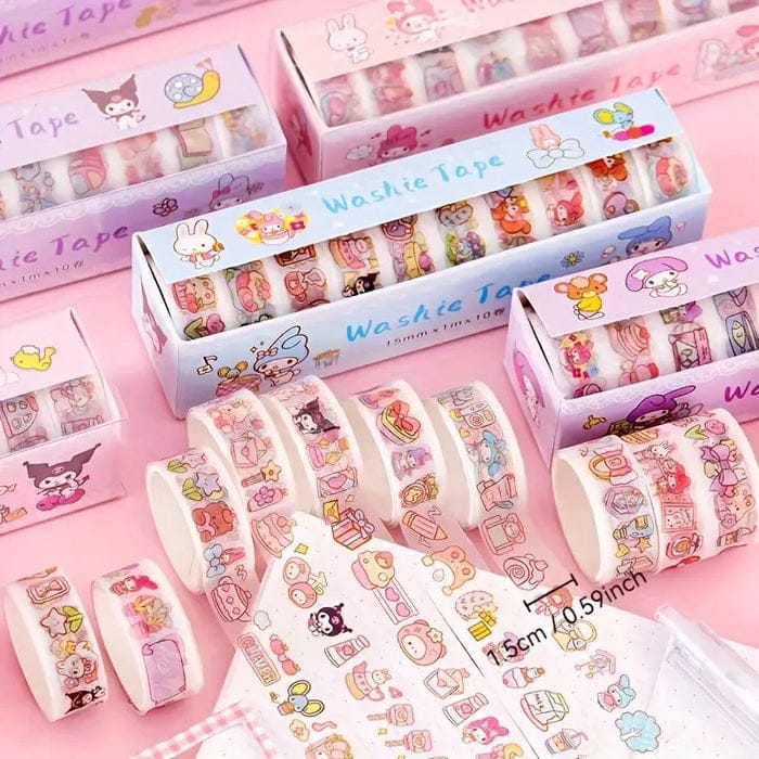 Sanrio Washi Tapes – Pack of 10 | Cute Decorative Tape for Journaling & Crafts