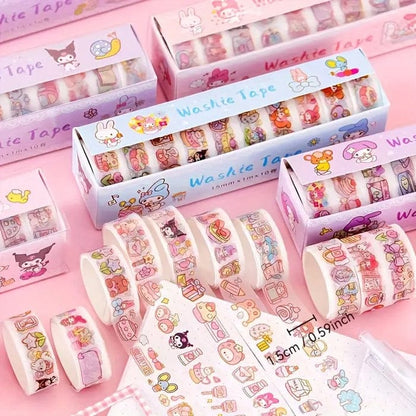 Sanrio Washi Tapes – Pack of 10 | Cute Decorative Tape for Journaling & Crafts