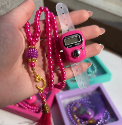 Digital Tasbeeh Counter Gift Pack – Prayer Beads with LCD Counter