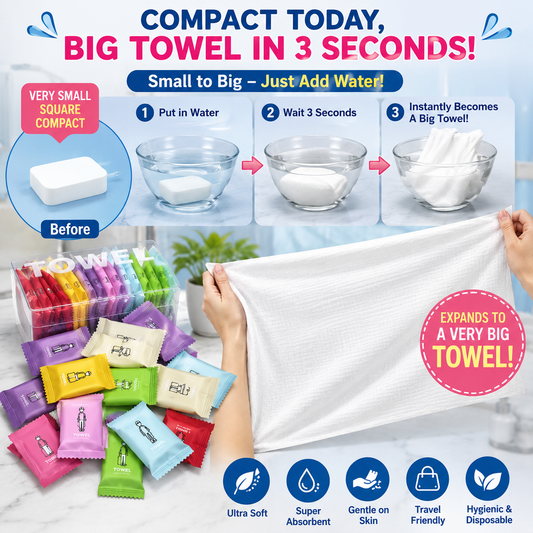 Set of 4 Thick Compressed Travel Disposable Towels