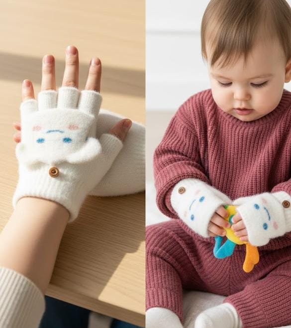 Sanrio 2 in 1 Half + Full Finger Gloves