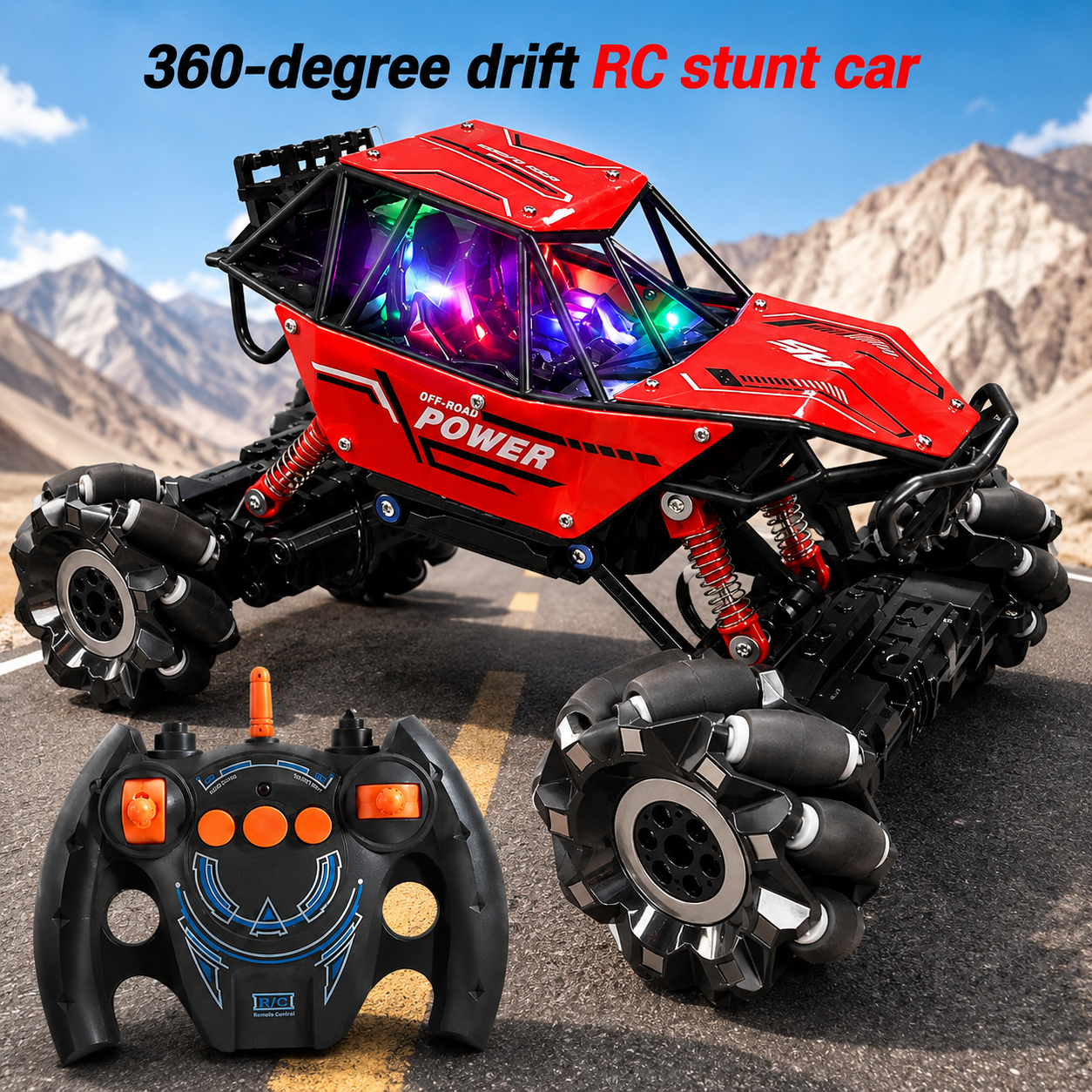 360° Drift Remote Control Stunt Large Rock Crawler Car