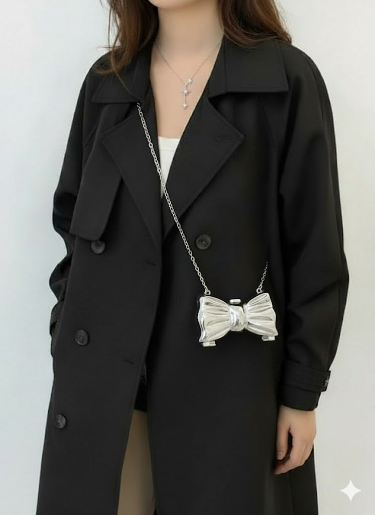 Acrylic Bow Cross Body Clutch Bag