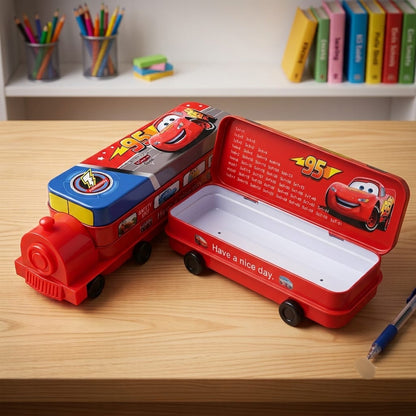 Train Pencil Box with Moveable Tyres