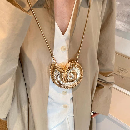 Conch Seashell Cross Body Clutch Bag