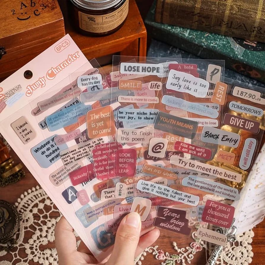 Motivational Quotes Journaling Sticker 6 Pcs Sheets Pack