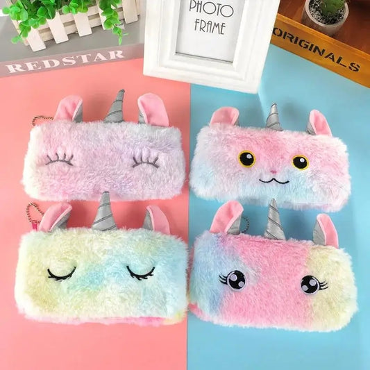 Unicorn Plush | Fur Pencil Pouch