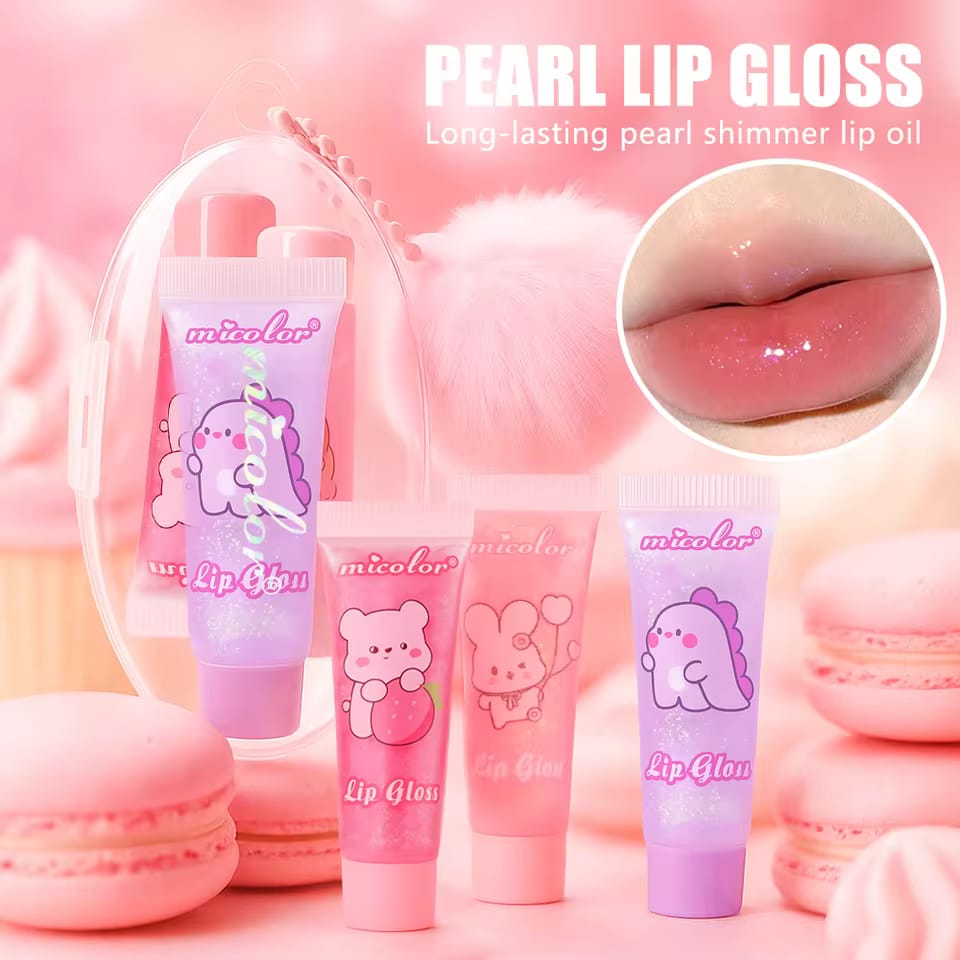 Kawaii Bunny Lip Gloss – 3 Pcs Lip Gloss Set With Gift Packaging