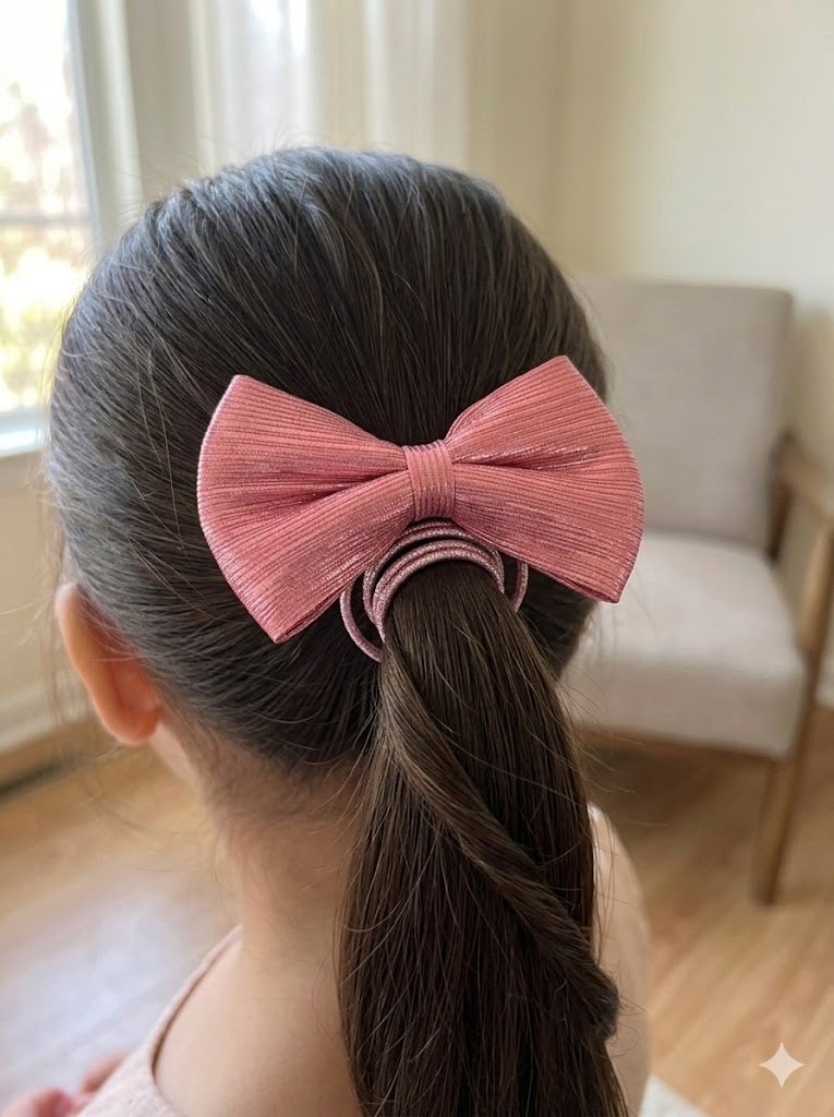 Metallic Hair Bow Pony