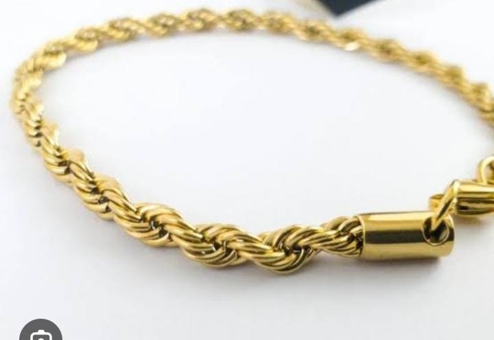 Gold Look Rope Chain Bracelet
