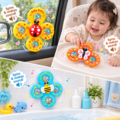 Baby Rattle Turntable Suction Spinner Rattle Set