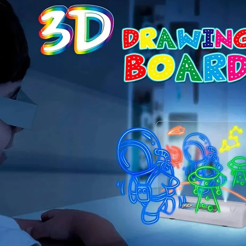 3D Magic Drawing Board With Lights | Markers | 3d Glasses