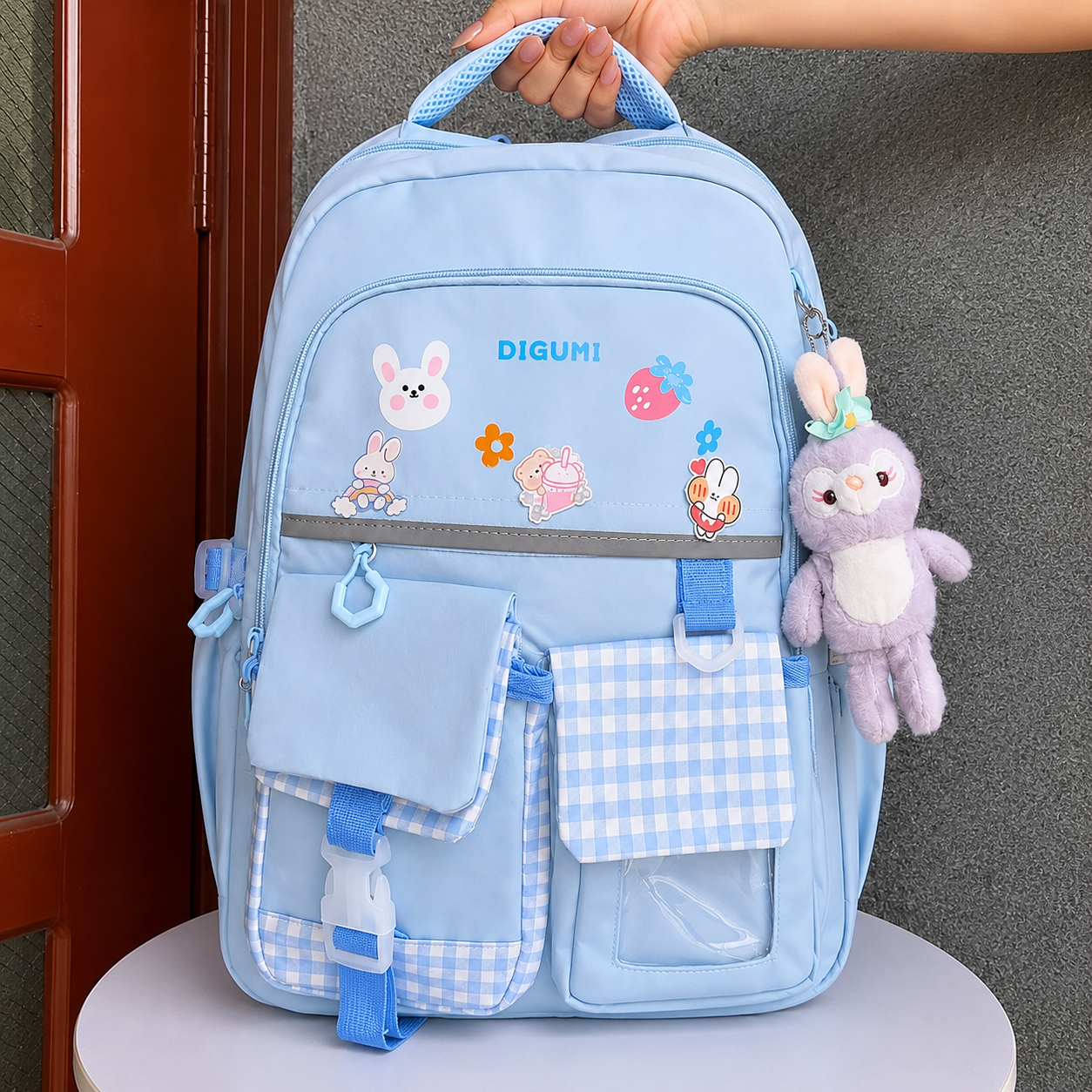 Kawaii Kids School Bag With Hanging | 17 Inches Class 1 to 5
