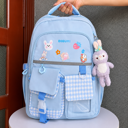 Kawaii Kids School Bag With Hanging | 17 Inches Class 1 to 5
