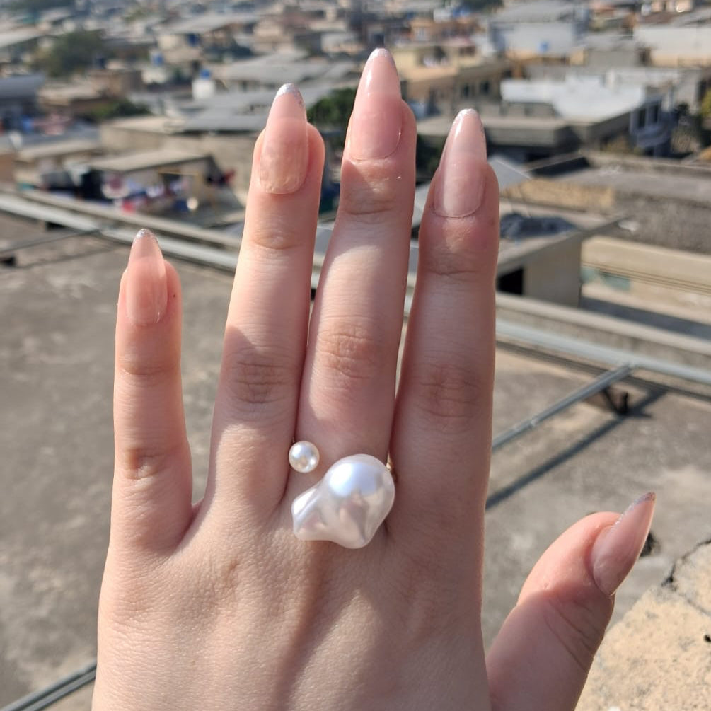 Pinteresty Pearl Adjustable Rings