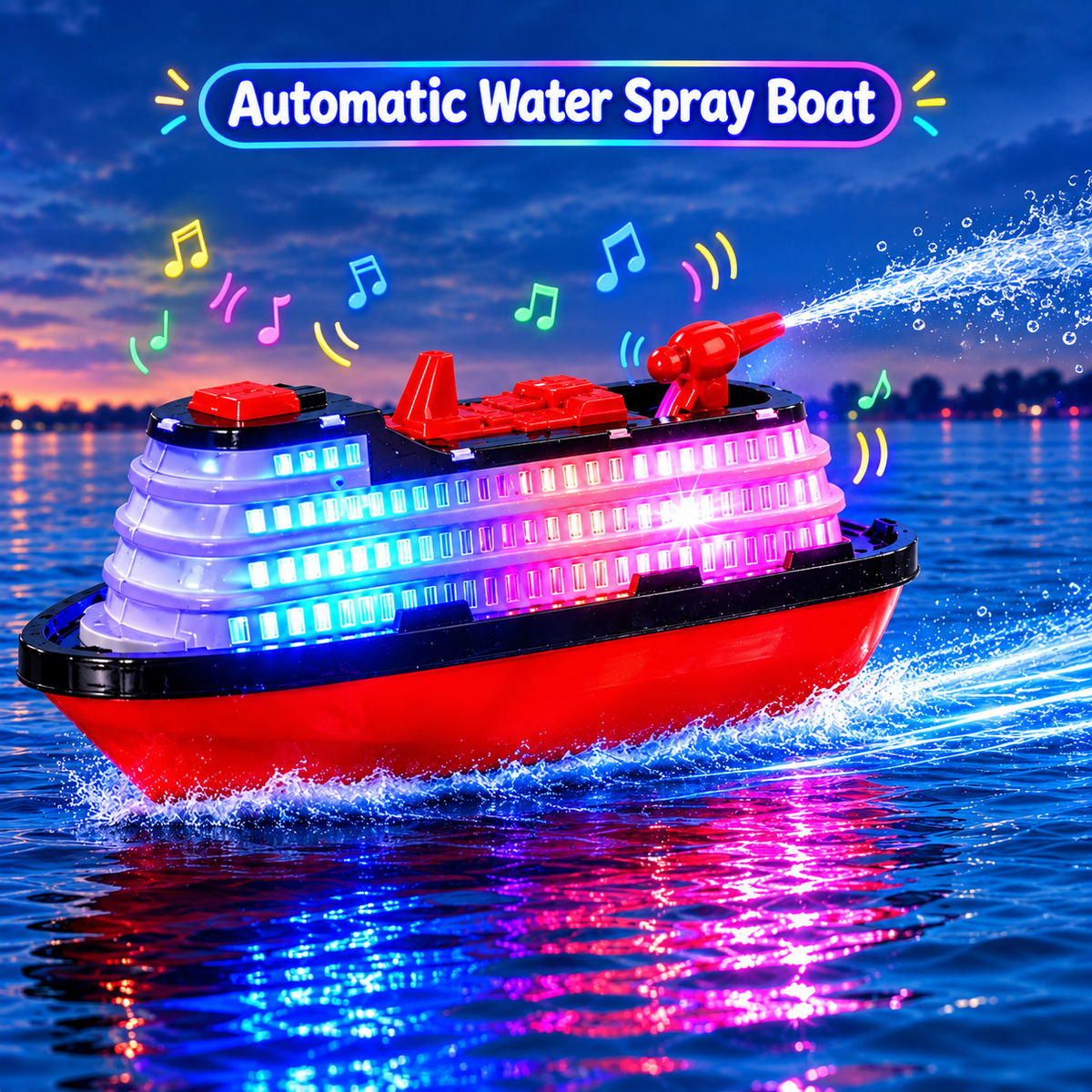 Light Up Automatic Water Racing Spray Boat