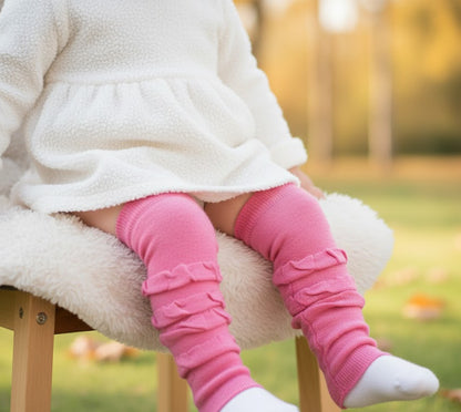Girls Printed And Ruffles Leg Warmer