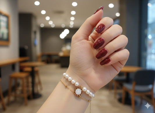 Pearls Double Chain Stainless Steel Bracelet