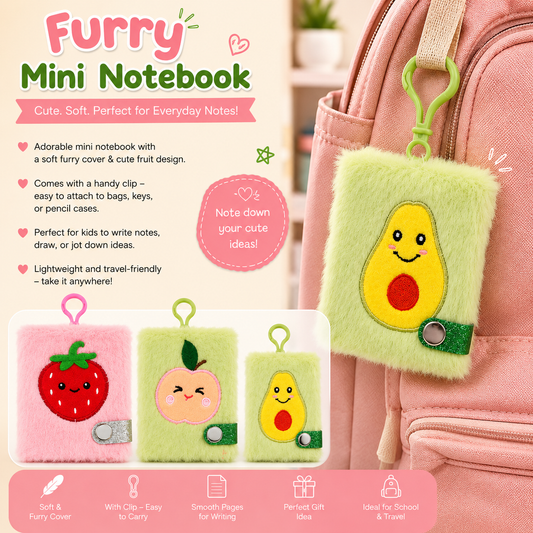 Fruits Mini Fur Diary Notebook