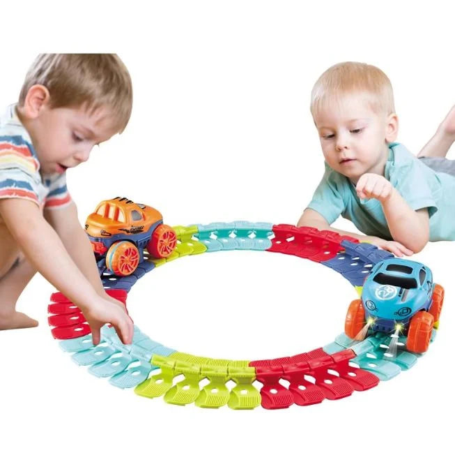 53 Pcs Flexible Track Set With Battery Operated Climbing Car
