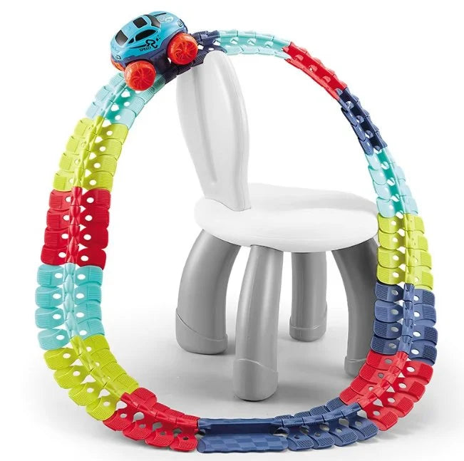 53 Pcs Flexible Track Set With Battery Operated Climbing Car