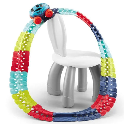 53 Pcs Flexible Track Set With Battery Operated Climbing Car